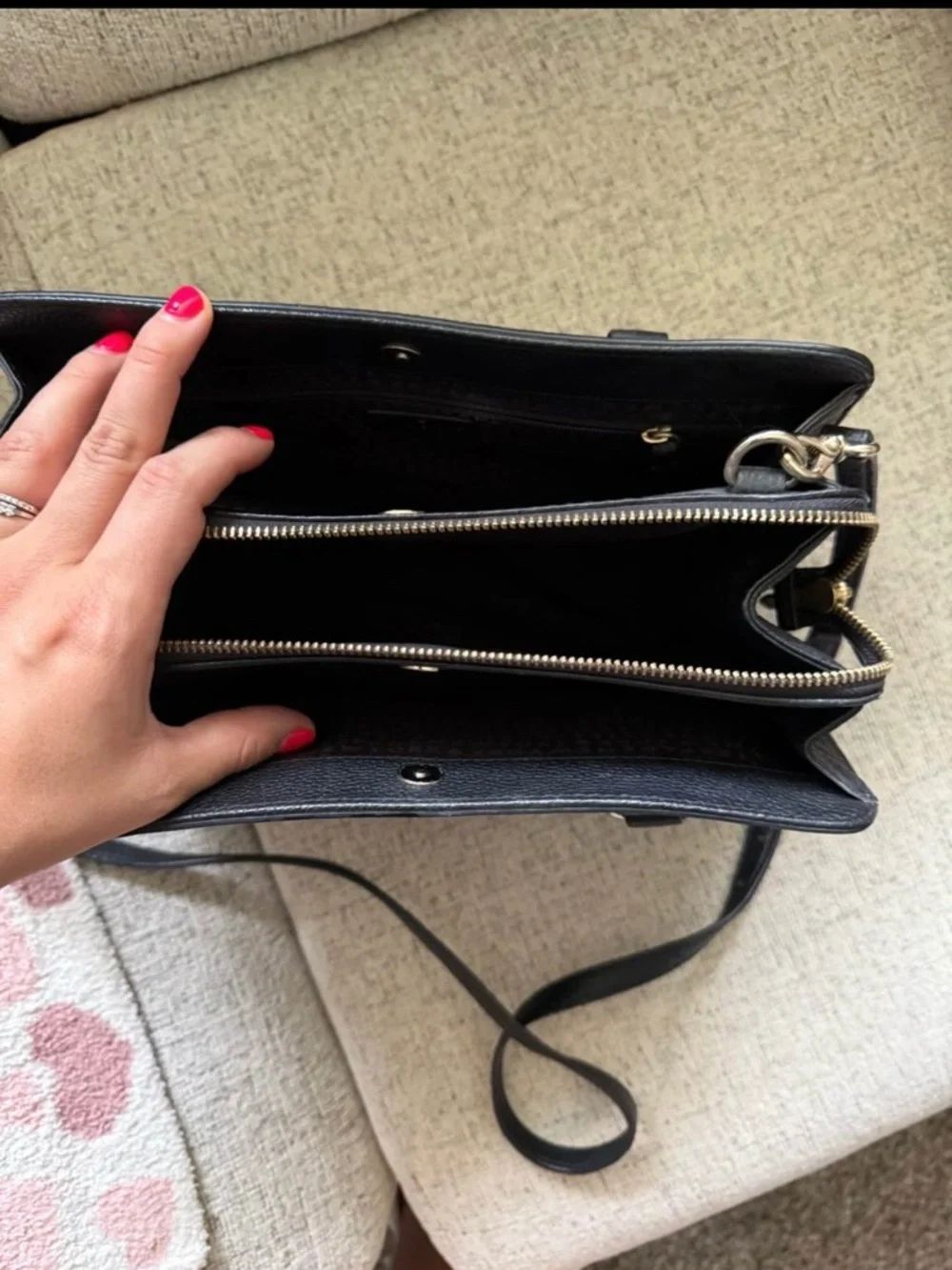 kate spade New York Black Leather Crossbody Satchel